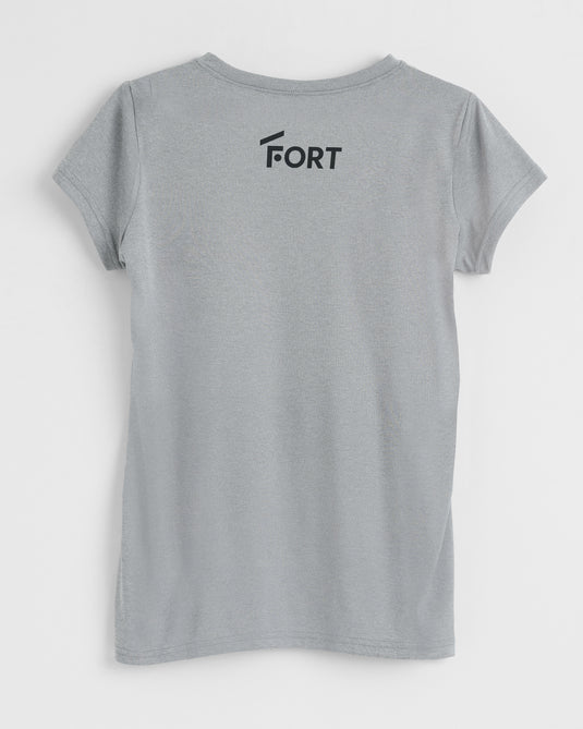 'F' Grey Women's Performance Short Sleeve