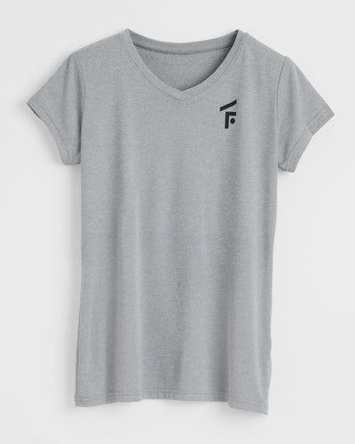 'F' Grey Women's Performance Short Sleeve