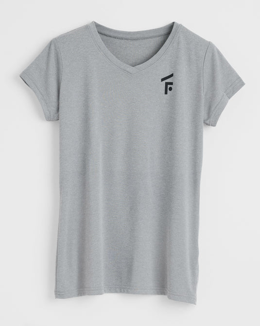 'F' Grey Women's Performance Short Sleeve