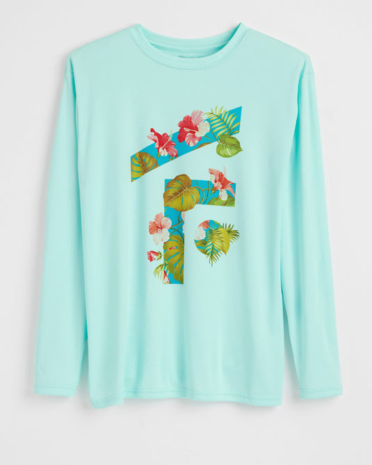 'F' Hibiscus Performance Long Sleeve
