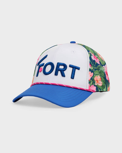 FORT Floral Hat Navy Logo