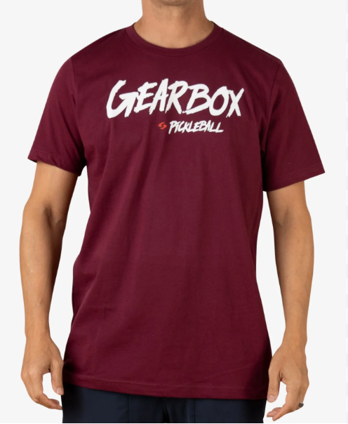 GearBox Script Men's Cotton Tee - Maroon